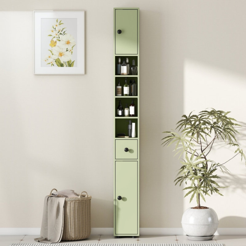 Particle Board Freestanding Bathroom Shelves, Green