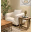 Chaise avec accoudoirs en lin gris Gracie Mills