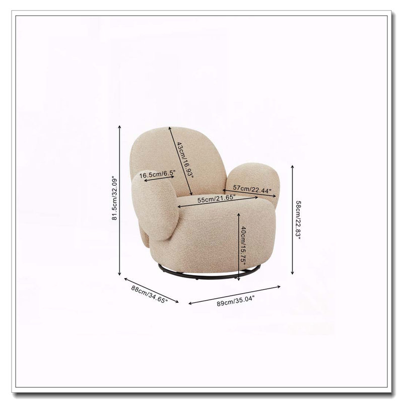 Fauteuil pivotant d'appoint, Beige
