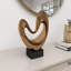 Sculpture décorative en forme de cœur en polystone avec base noire-20525832