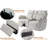 Elegant Upholstered Tweed Fabric Dual Power Recliner Loveseat Sofa With Cup Holder & Storage Console-775101859