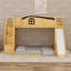 Lit simple superposé au dessus d'un lit double avec glissade et escalier, tablette de rangement et garde-robe, lit superposé en bois avec garde-corps-492616498