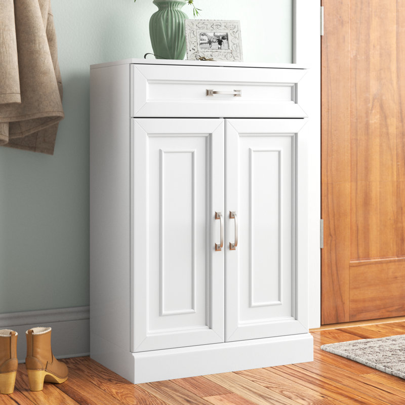 Casner Solid and Manufactured Wood 2-Door Accent Cabinet, White