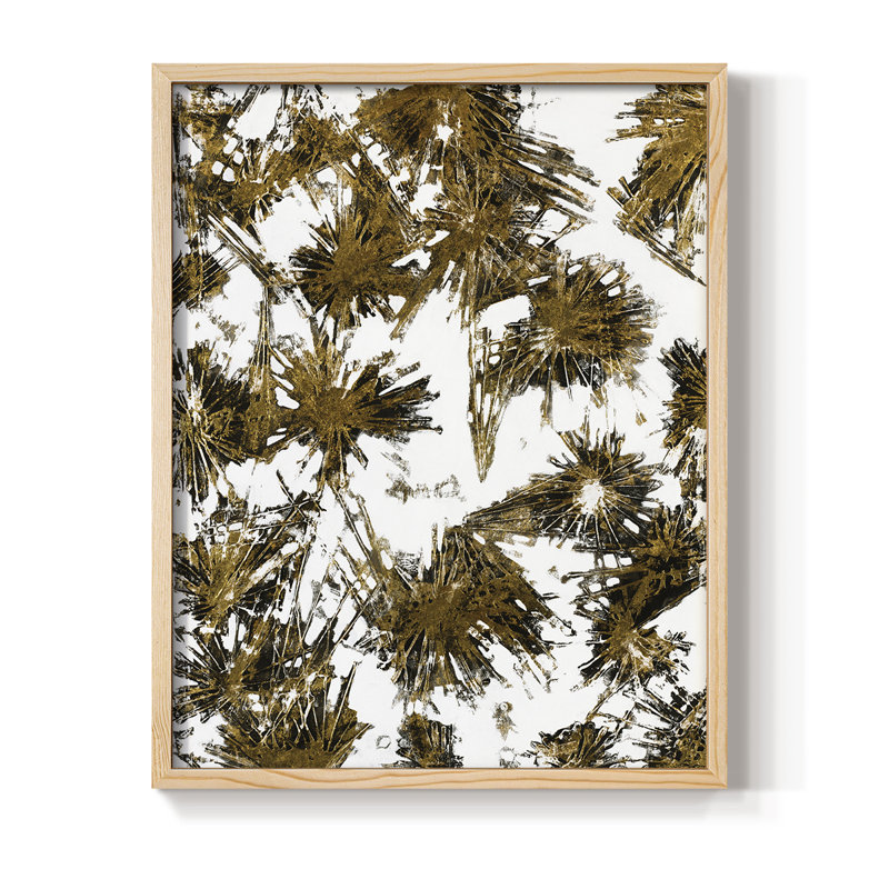 Reproduction encadrée de feux d'artifice - bois massif, H 21 po x l 17 po, Naturel