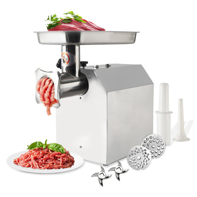 Commercial Meat Grinder, 397Lbs/H Electric Meat Grinder Heavy Duty With 2 Blades, 2 Plates