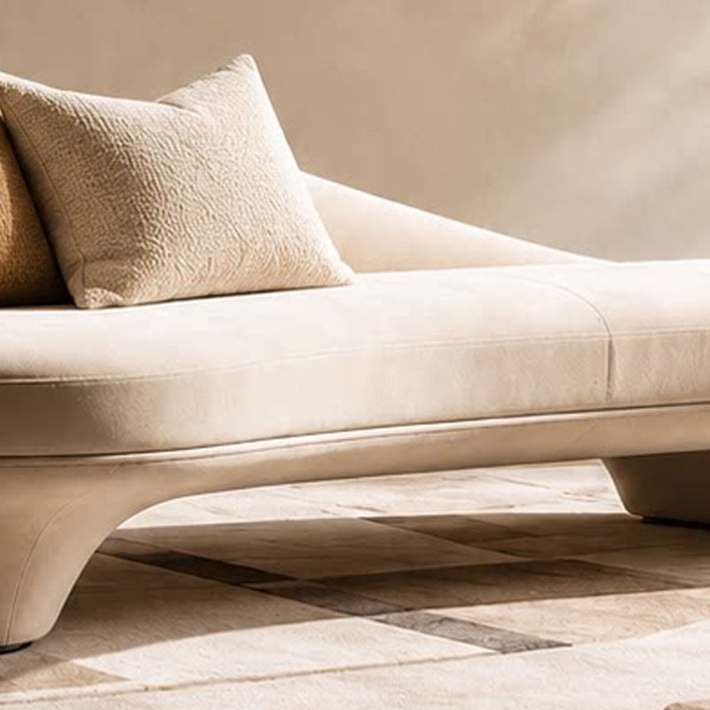 Chaise longue de loisir de style luxueux, Beige