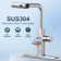 3 Modes Single Handle Pull Down Sprayer Kitchen Faucet With Soap Dispenser