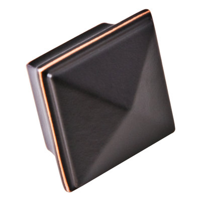 Poignée carrée en bronze huilé de 1-1 / 4 po Pyramid
