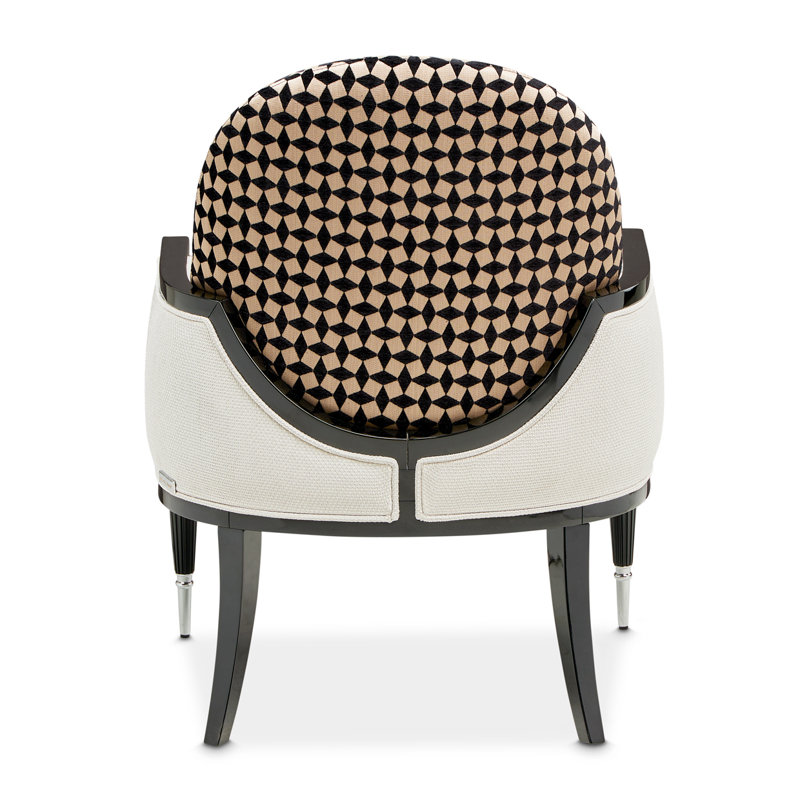 La Francaise 29'' Wide Armchair, Cream/Ivory/Black Polyester Blend