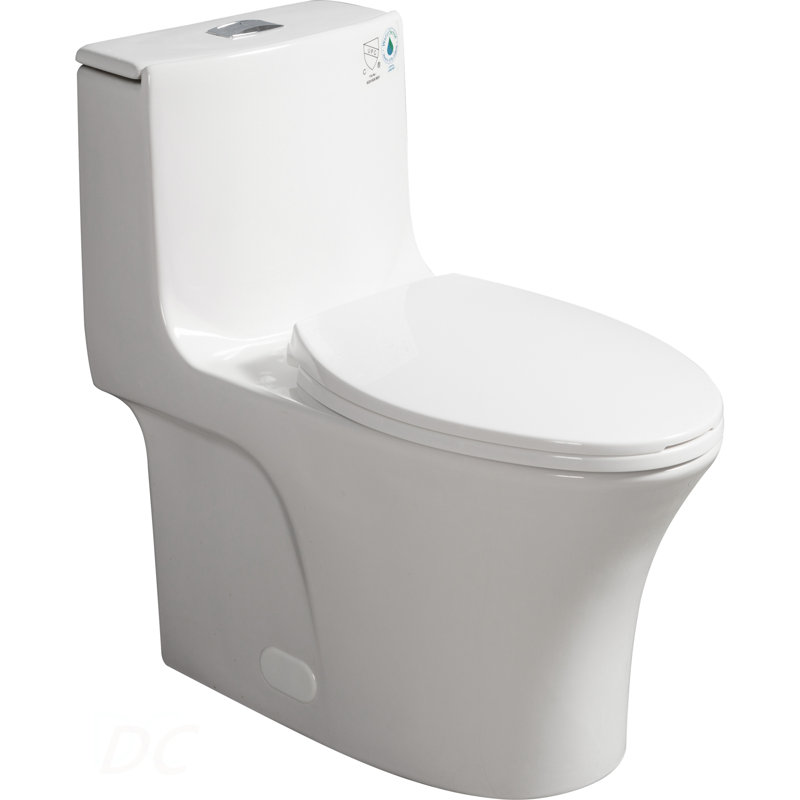 One-Piece Toilet, 1.1/1.60 GPF Water-Efficient Dual-Flush Elongated Comfort Height Floor Mounted, ADA Compliant Toilet with Soft Closing Seat Included