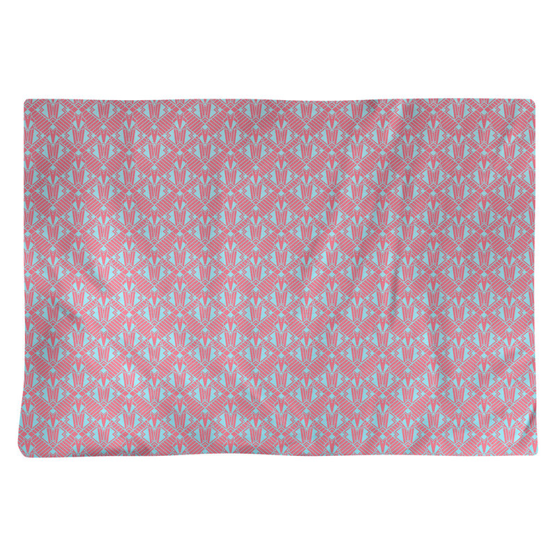 Napperon en coton 18 po Classic art deco, Rose / Bleu