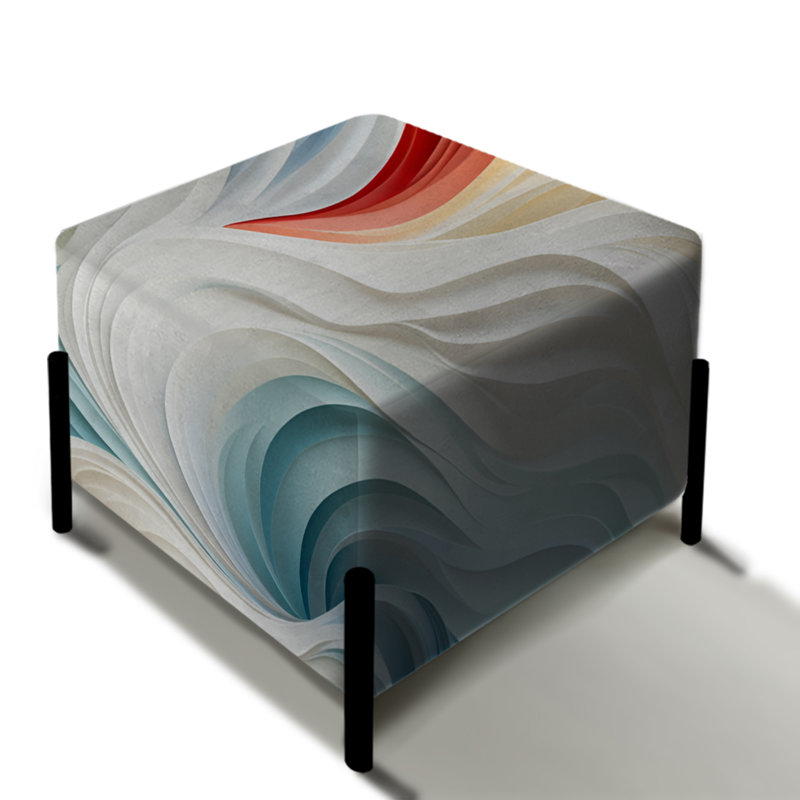 Blanc et bleu Marble Wave - Repose-pieds carré en marbre