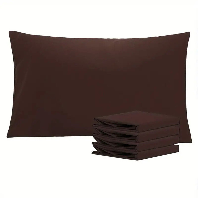 Easy Care Brushed Microfiber Pillow Case Microfiber Polyester Pillowcase With Envelope Closure By Lotechicw, Coffee