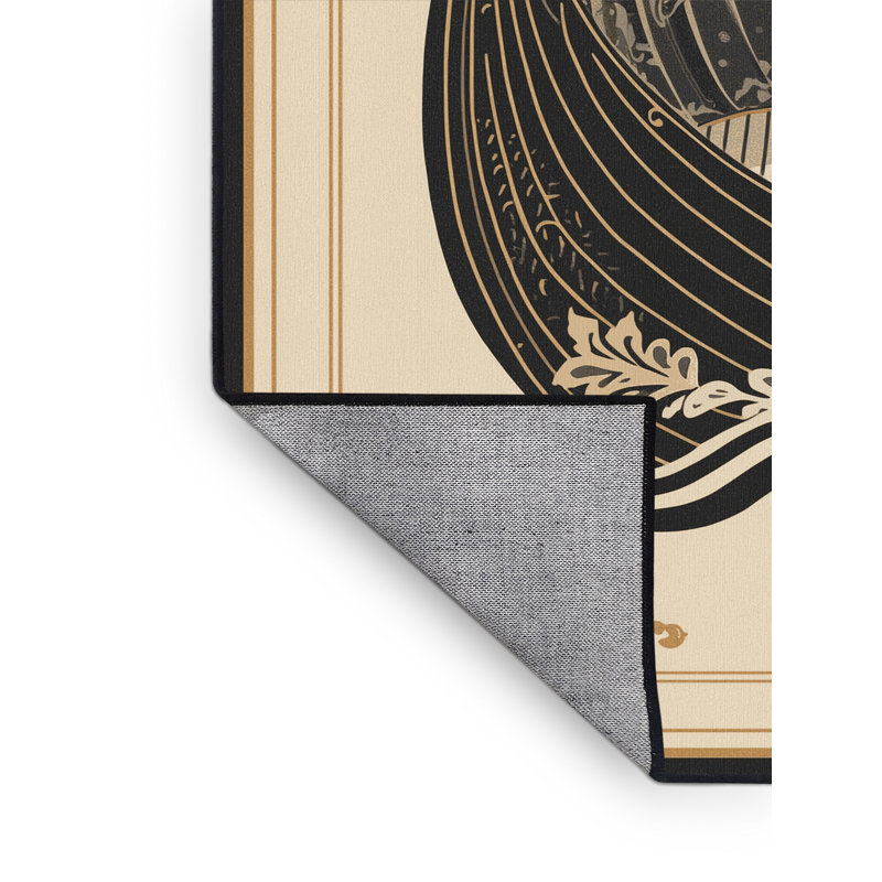 Tapis damassé beige classique lavable à la machine Barnesville Viking, 8 x 10
