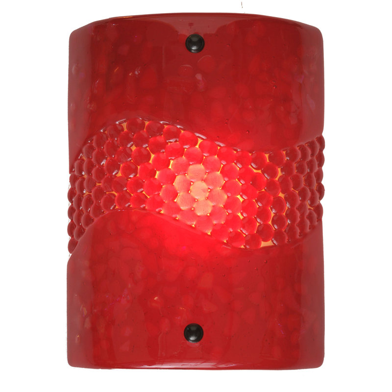 Plafonnier encastré en nickel à 1 lumière à intensité variable Kayme, Rouge