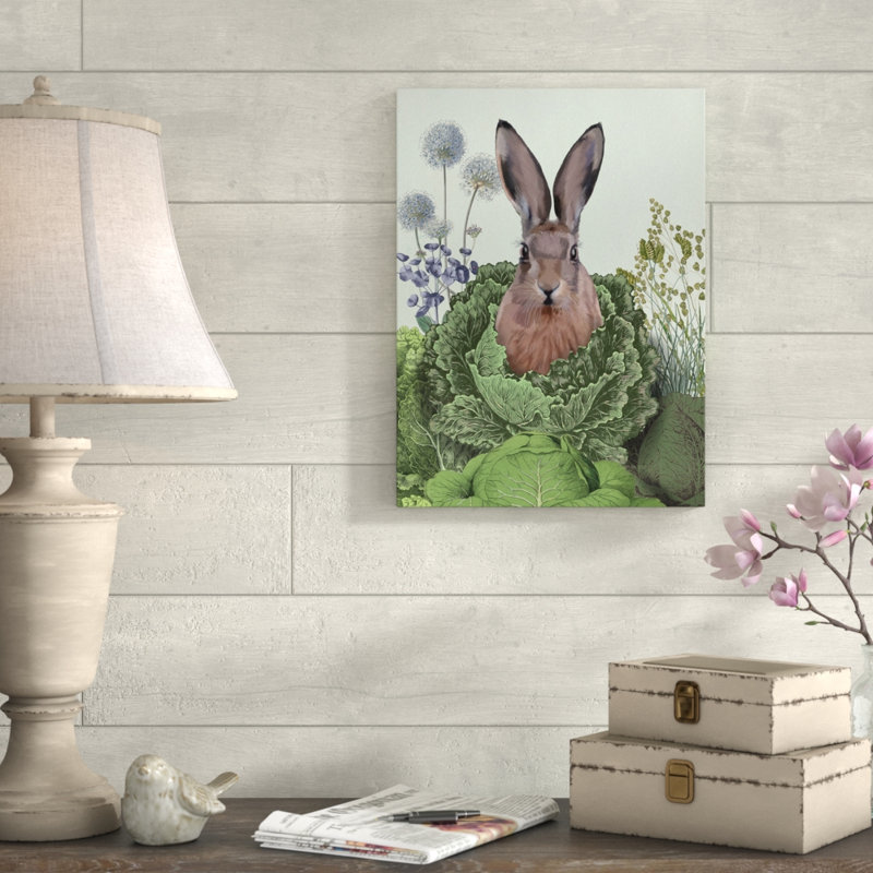 « chou patch lapin 1 », reproduction d’impression sur toile tendue, H 19 po x l 14 po x P 2 po