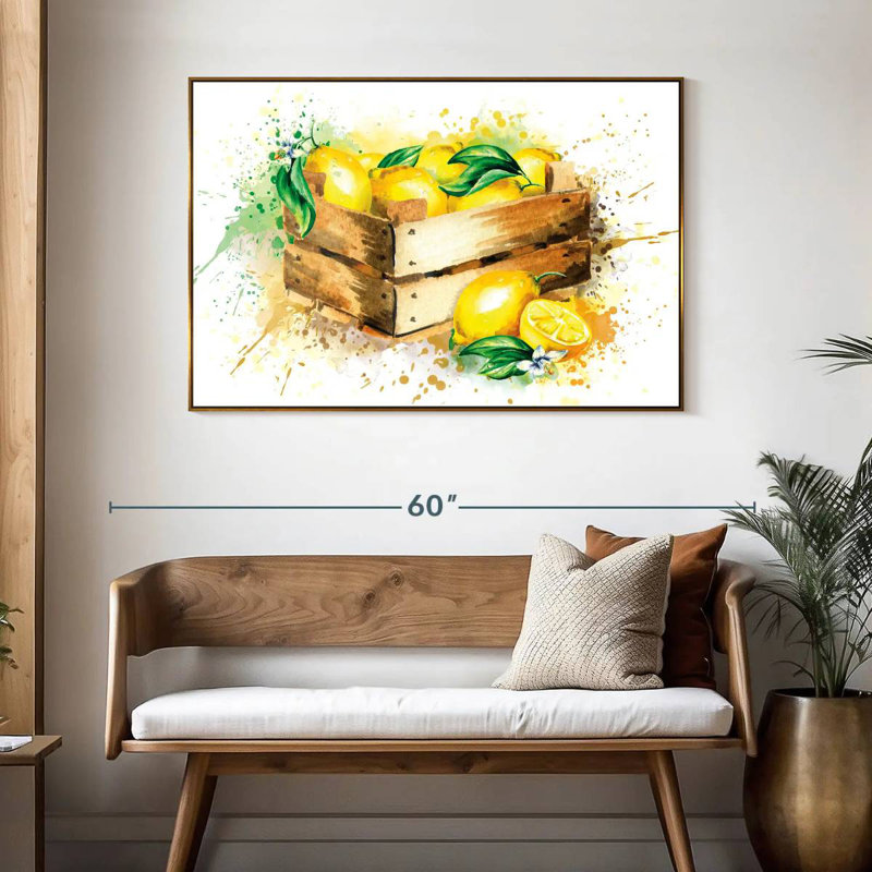 Récolte de citronnelle, 46 po x 31 po, Cadre flottant doré