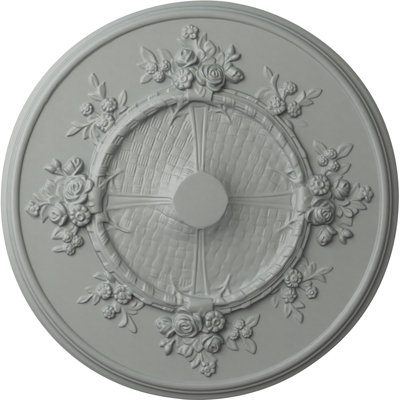 Médaillon de plafond fleur Endurathane, DO 27 po x P 1 1/8 po (convient aux auvents jusqu'à 3 7/8 po), apprêté en usine