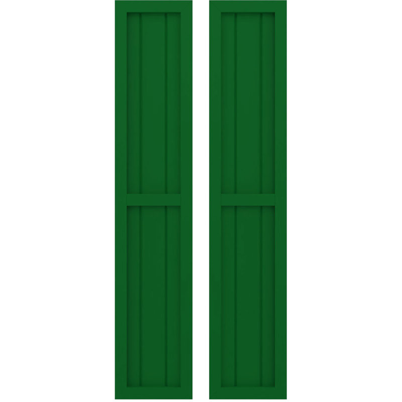 Deux volets à panneaux égaux Americano (par paire), 10 1/2", Vert Guignet, 77"