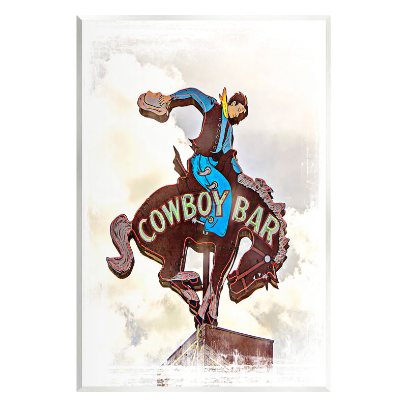 «Cowboy Bar Sign» par Jerry Cowart, H 15 po x l 10 po