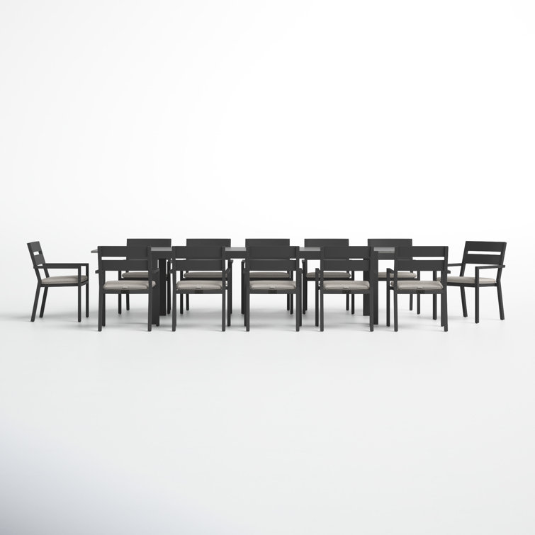 Vivant 126'' Rectangular 12 - Person Outdoor Dining Set with Cushions