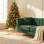 Canapé Chesterfield 3 places moderne en velours de 210 cm (82,67 pouces) pour salon, avec 2 coussins-1861183102