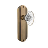 Deco Plate with Oval Fluted Crystal Door Knob