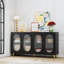 Buffet moderne avec portes en acrylique, armoire de rangement autoportante pour cuisine, salle à manger, salon, couloir, bureau, noir-124922218
