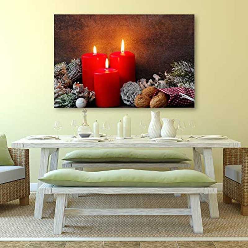Christmas Holiday Celebration Candles X19 - Photographie sur toile tendue, H 12 po x l 18 po
