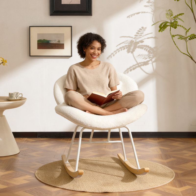 Cozy Rocking Leisure Chair, White