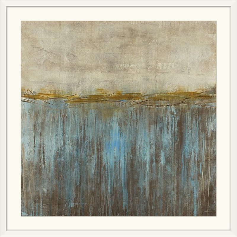 « cool water », reproduction d’art, H 28 x l 28 po x P 1 po, Cadre blanc