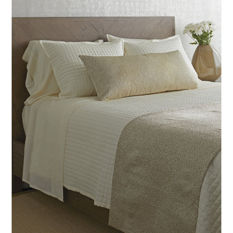 Array Polyester Bedding Set, Gold/Pumice