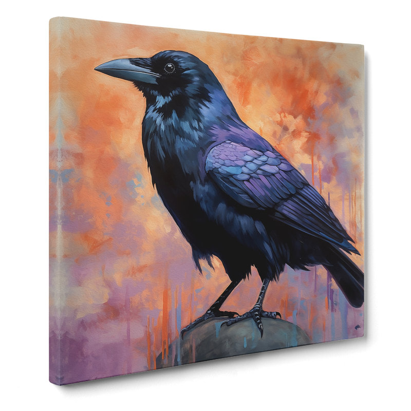 Raven Colour Field No.1 - Wrapped Canvas, 50cm H x 50cm W x 3cm D