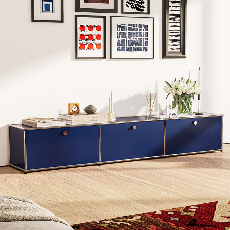 Armoire de rangement modulaire en métal avec tablettes réglables, Bleu