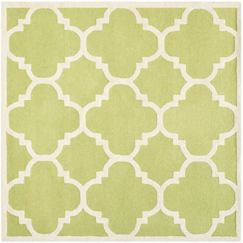 Cannen Hand Tufted Wool Geometric Rug, Square 8'