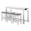 Ensemble de salle à manger 4 pièces à hauteur de comptoir avec tiroirs, ports USB intégrés et 3 tabourets-2078841617-2078841618-2078841628