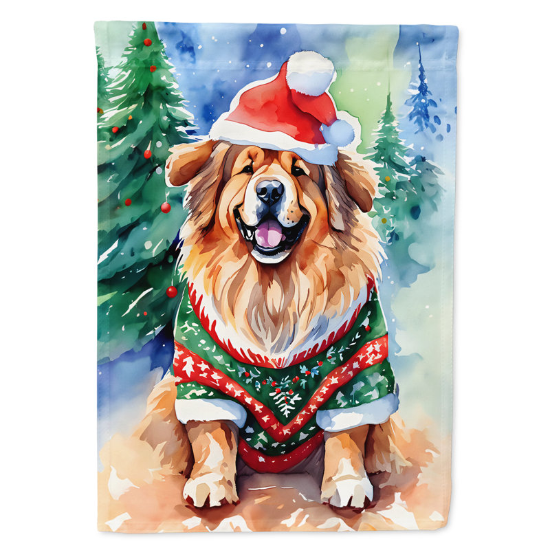 Polyester double face Noël, H 15,5 po x l 11,25 po