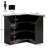 L-Shaped Bar Cabinet, 4-Tier Home Bar Table with Stemware Racks-1947750355