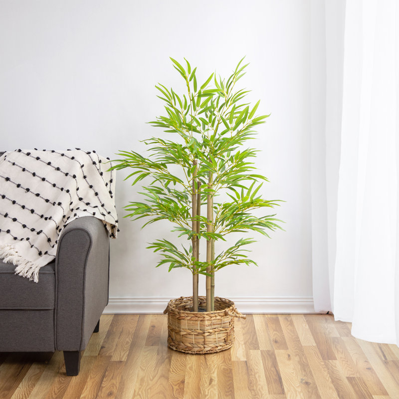 Bambou artificiel vert et brun 47 po