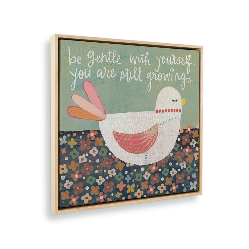 Be Gentle by Katie Doucette Art Print, L 36 x H 36, Érable, Toile avec cadre