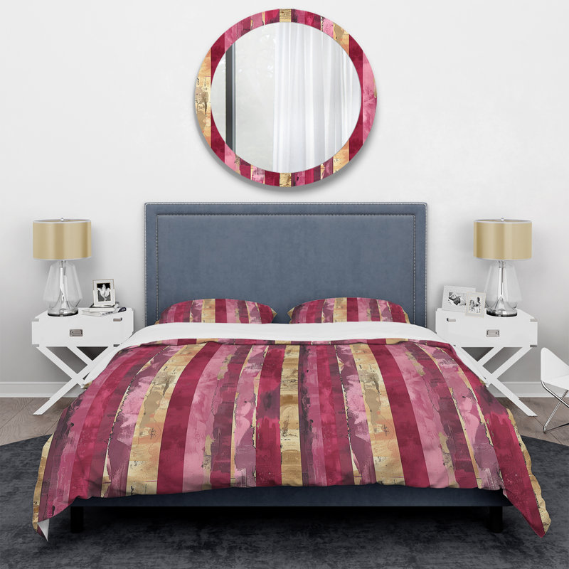 Ensemble de housse de couette Magenta Chic Stripe Glam II - Transitional, Housse de couette très grand et 2 très grandes t