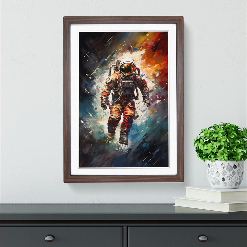 Single Picture Frame Print on Wood, 46cm H x 34cm W, Walnut Framed