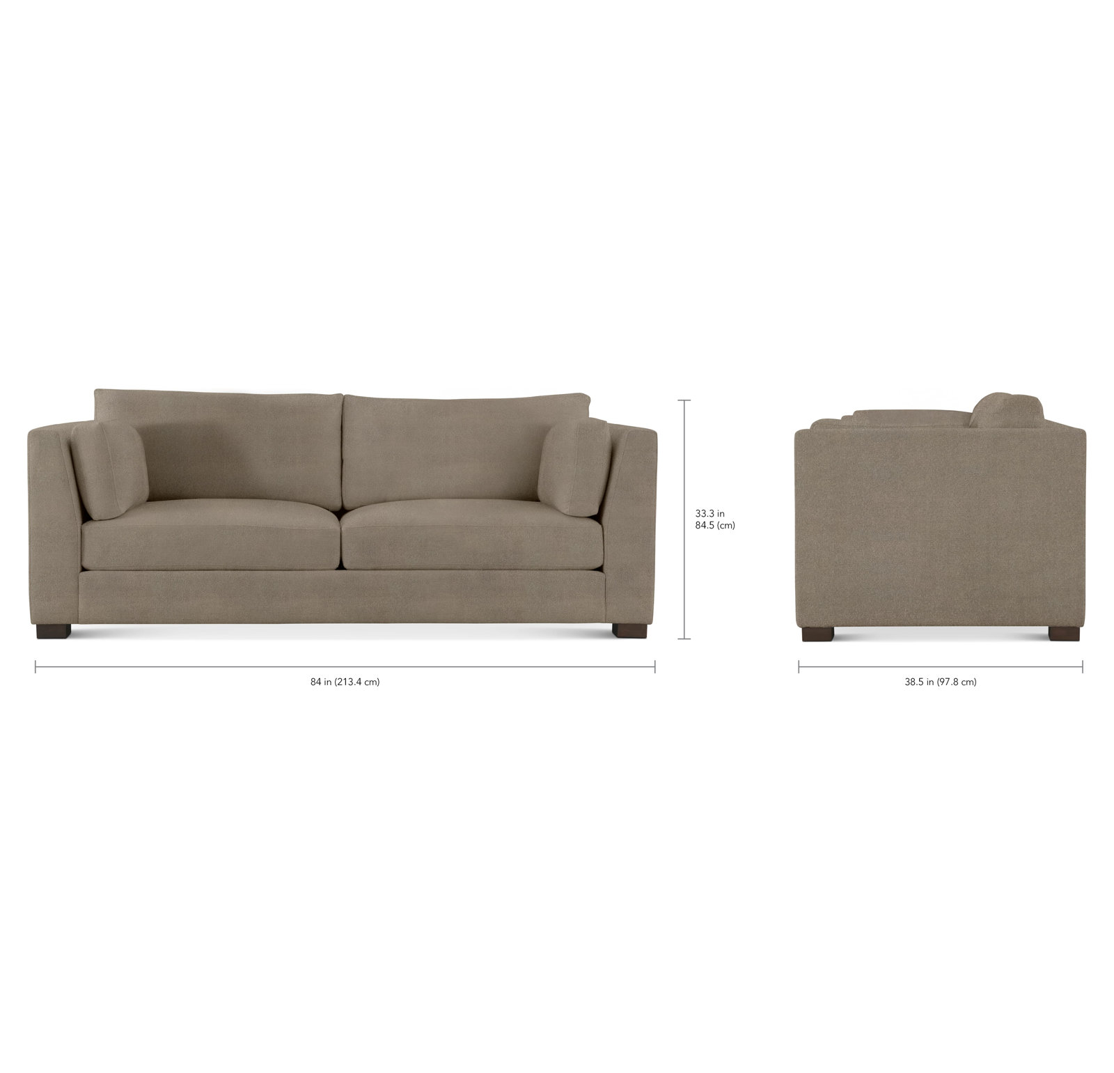 Donoghue 84.02'' Upholstered Sofa, Sand Fabric