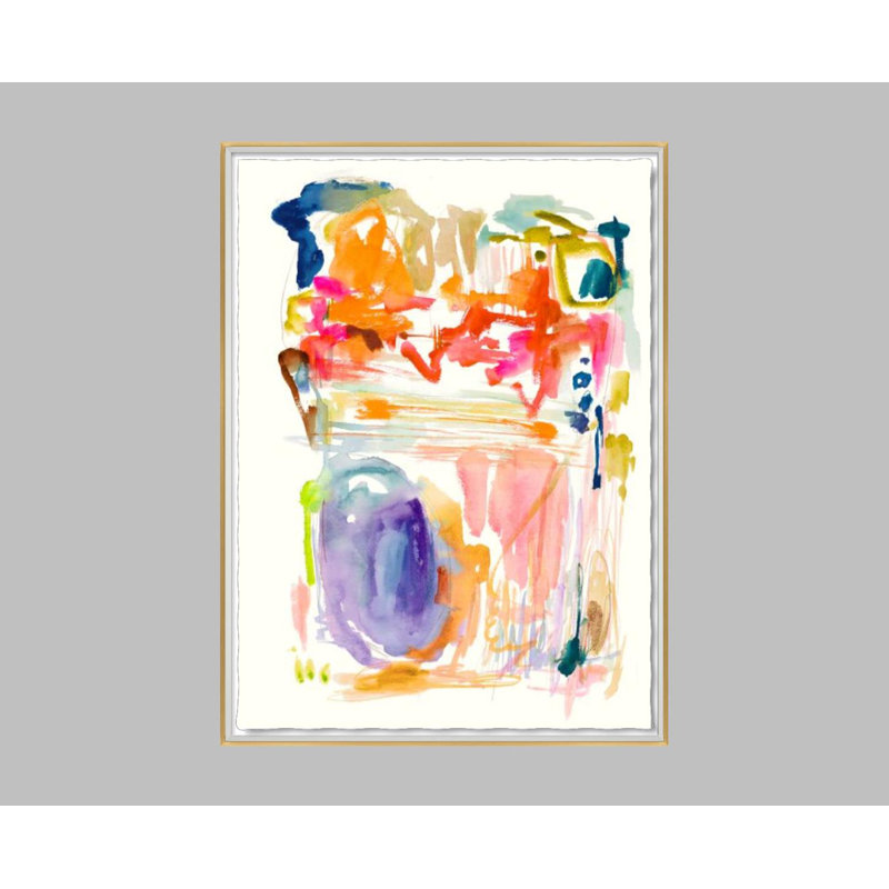 Into The Lake II Painting by Sara Brown, Glass Framed, 32" H x 24" W x 1.5" D