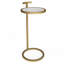 Table d'appoint contemporaine en C avec plateau en métal et base coulissante Brook