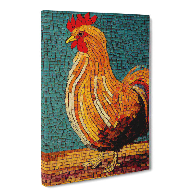 CAN-V0523-454X Chicken Mosaic - Wrapped Canvas Print, 60cm H x 40cm W x 3cm D
