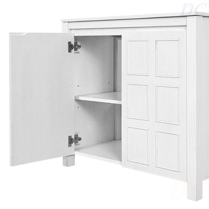 Rangement pour meuble-lavabo 36 po avec lavabo en céramique, Blanc antique