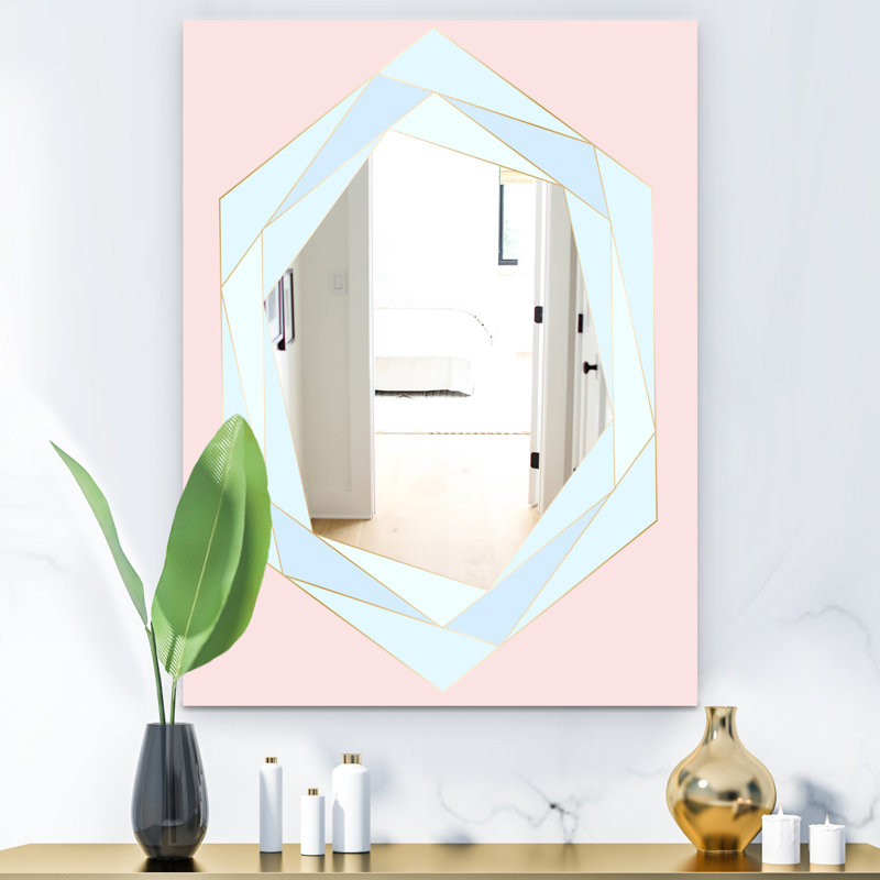 Pastel Dreams 8 - Miroir Mid-Century - Grand miroir mural, H 39,4 po x l 29,5 po