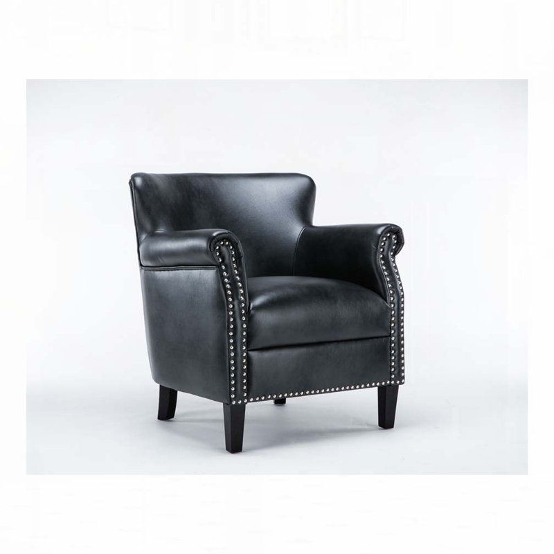 Fauteuil en similicuir, Gris anthracite