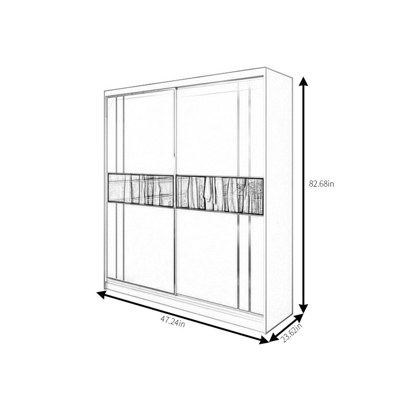 Garde-robe simple, H 82,68 po x l 47,24 po x P 23,62 po